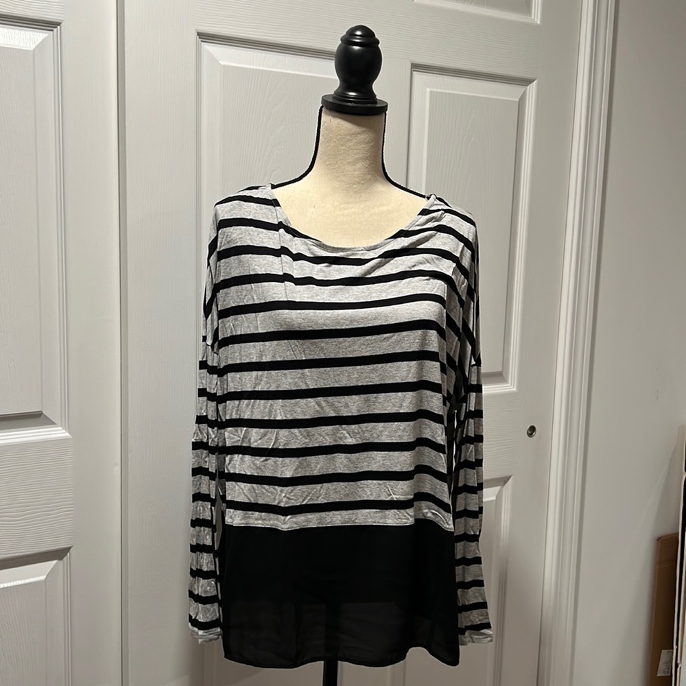 Black Grey Striped Casual Shirt